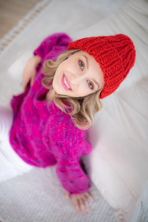 Color My Space I Beanie Merino red
