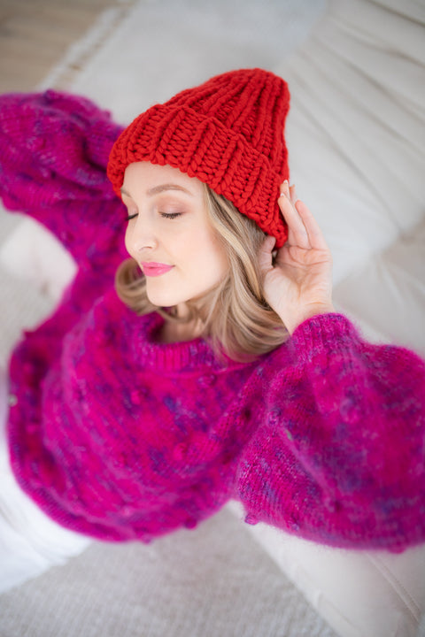 Color My Space I Beanie Merino red