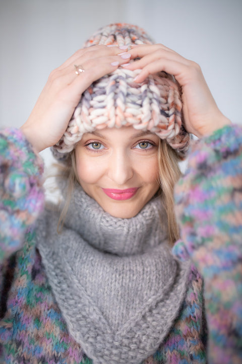 Color My Space I Czapka Melanż wełniana