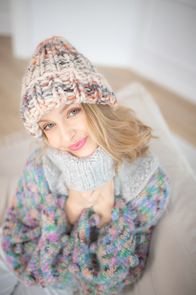 Color My Space I Beanie Melanż wool