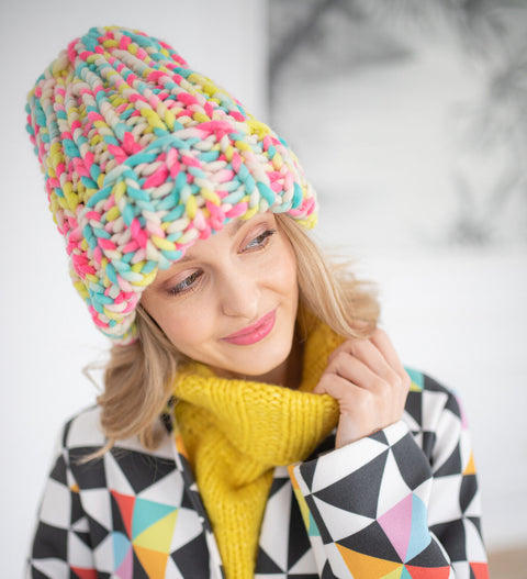 Color My Space I Czapka Cukierek wełniana