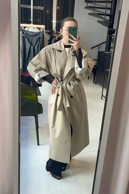 Anna Led | Double -Breasted Belted Trench Coat AGATA
