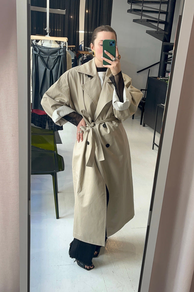 Anna Led | Double -Breasted Belted Trench Coat AGATA