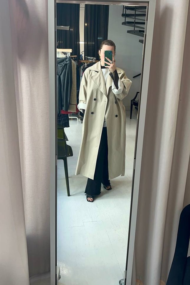 Anna Led | Double -Breasted Belted Trench Coat AGATA
