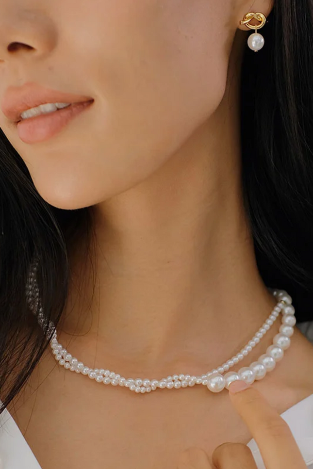 Miss Cecilia | Adeline Knot Pearl Earrings