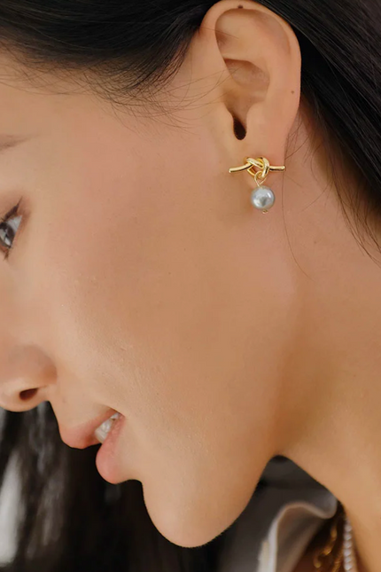 Miss Cecilia | Adeline Knot Pearl Earrings