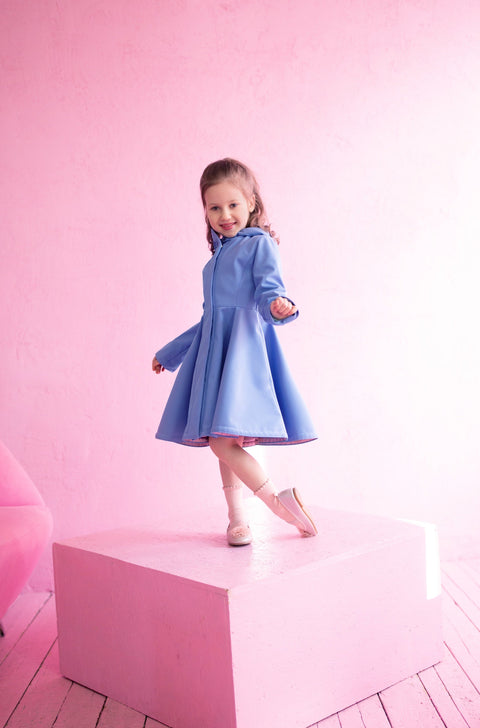RainSisters | Soft Blue Coat for Girls 'Blue Breeze'