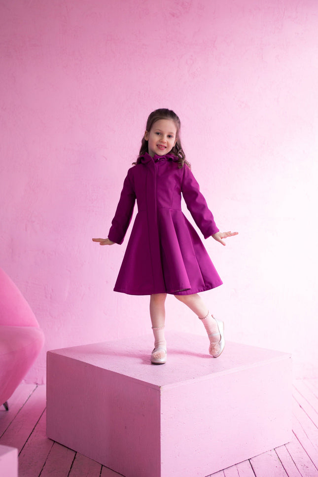 Girls' Bright Pink Coat with full circle skirt