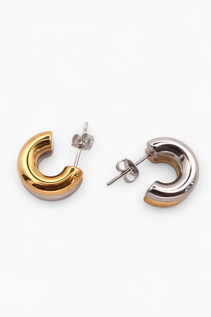 Miss Cecilia | Gold and Silver Double Tone Small Hoops