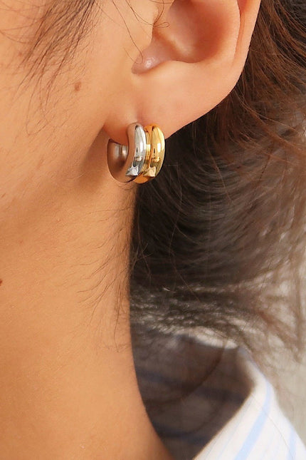 Miss Cecilia | Gold and Silver Double Tone Small Hoops