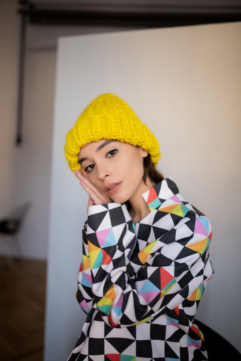 Color My Space I Czapka Merynos żółta