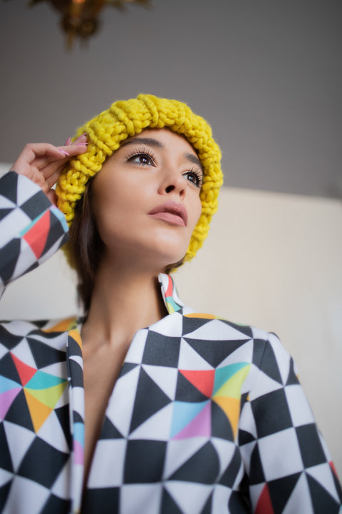 Color My Space I Czapka Merynos żółta