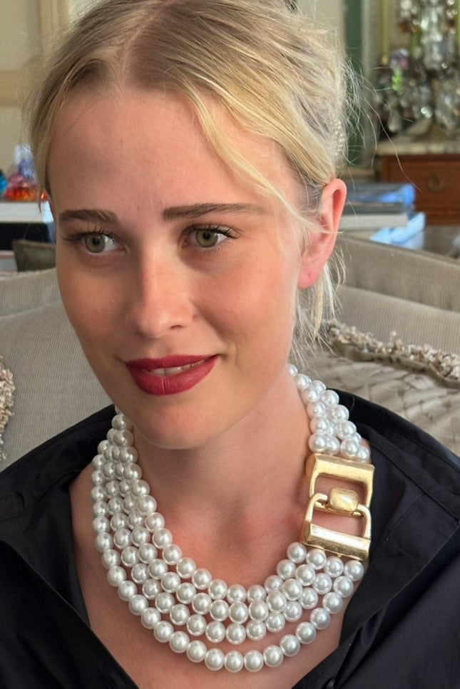 Michael Nash Jewelry | Irena Four Strand Pearl Resin Bead Nesting Necklace