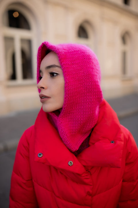 Color My Space I Knitted Hood pink