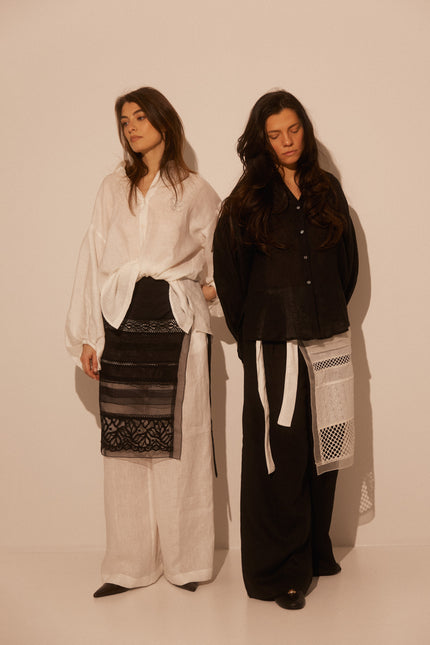 Hand Made Patchwork Apron SS26 In Black