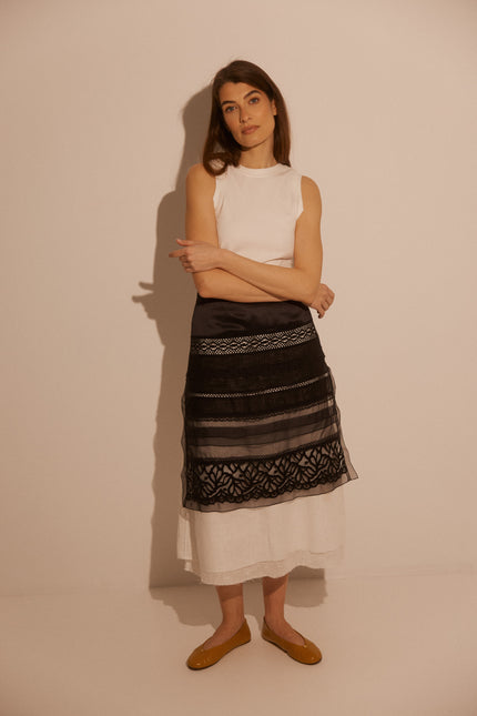 Hand Made Patchwork Apron SS26 In Black