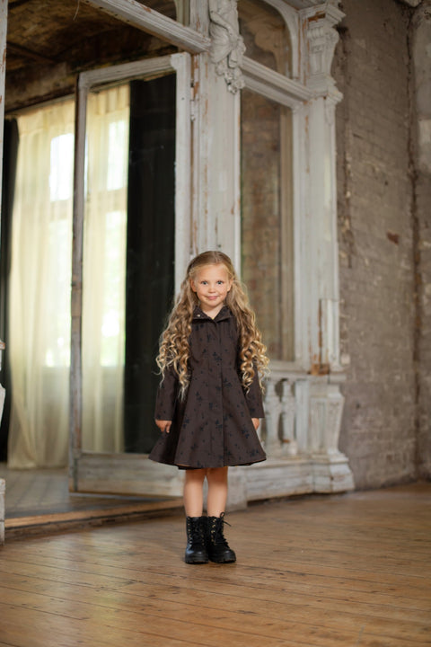 Dark Brown waterproof coat for girls