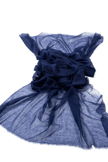 Bel Cashmere | Fular ultra fino de cashmere azul oscuro