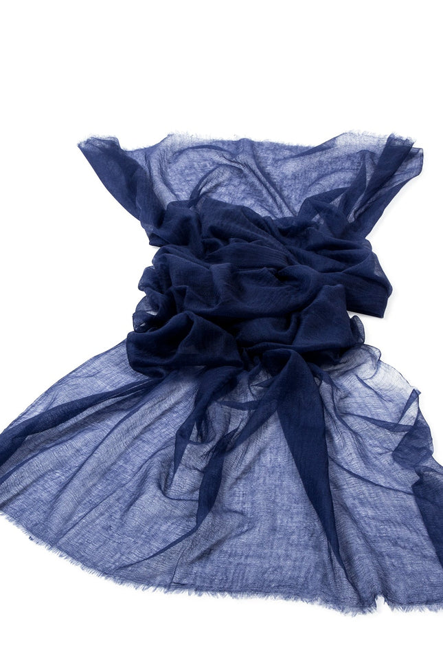 Bel Cashmere | Fular ultra fino de cashmere azul oscuro