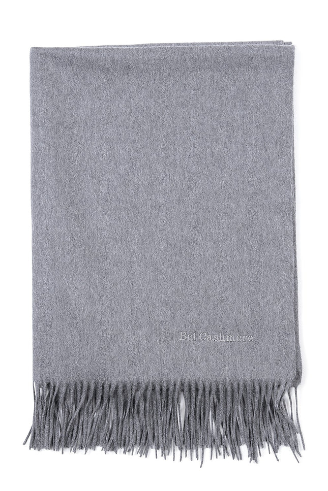 Bel Cashmere | Estola/ Bufanda grande con flecos gris