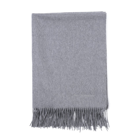 Bel Cashmere | Estola/ Bufanda grande con flecos gris
