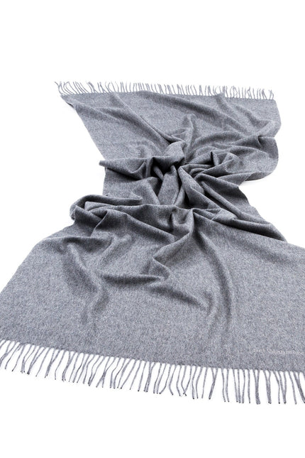 Bel Cashmere | Estola/ Bufanda grande con flecos gris