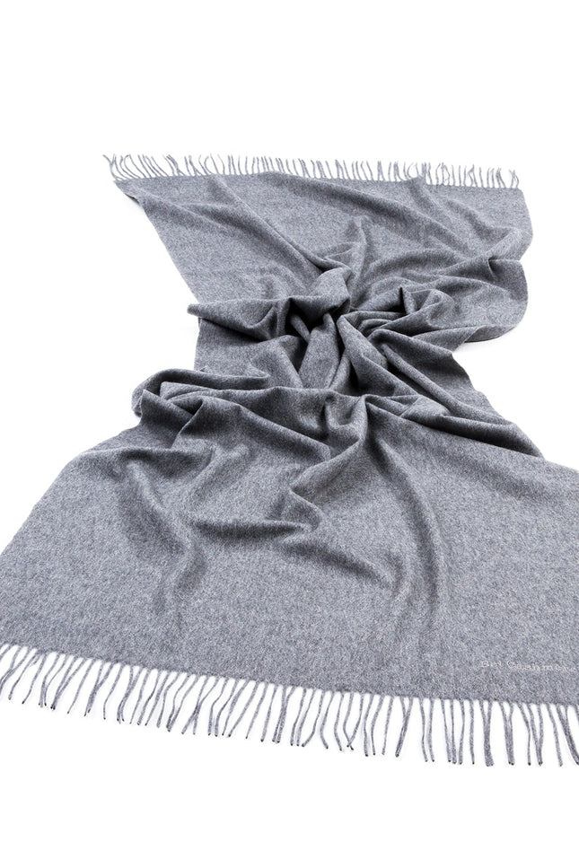 Bel Cashmere | Estola/ Bufanda grande con flecos gris