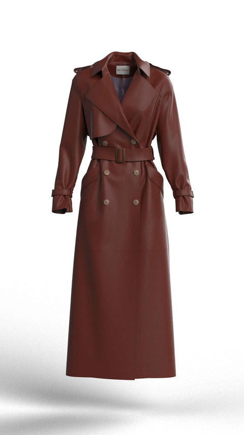 BÚDZIKO | NYC BLACK PATENT LEATHER TRENCH COAT