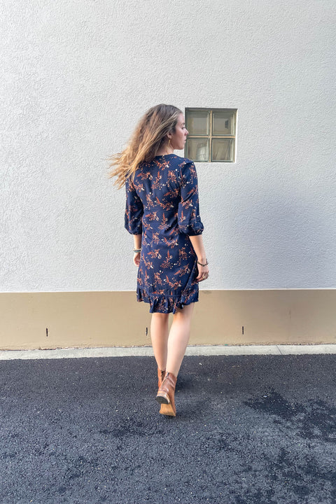 Violet Fish I Sunny Hollow Dress - Autumn Floral