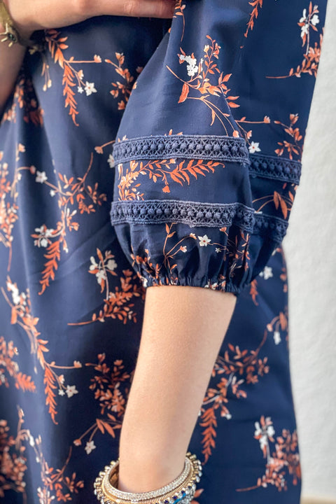 Violet Fish I Sunny Hollow Dress - Autumn Floral