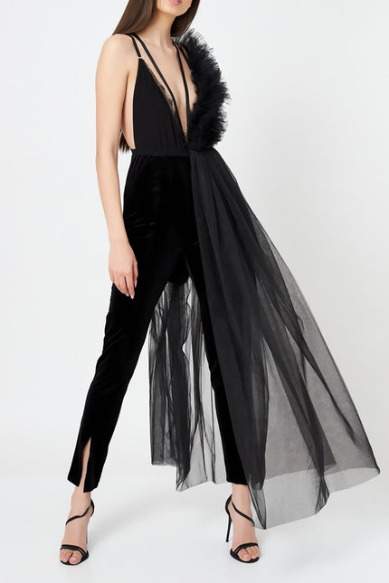 Liaaram | Lace Deconstructed Ruffled Bodysuit