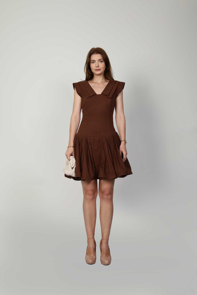 Muda Clothing | Mini dress Tiffany brown