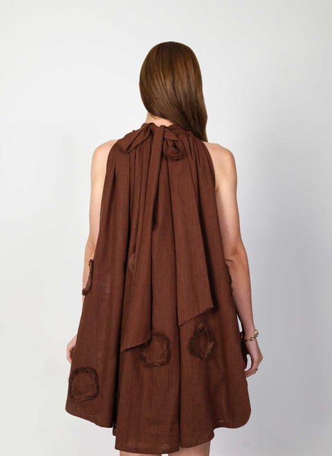 Muda Clothing | Mini dress Scarlett brown