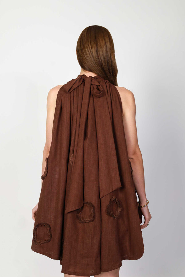 Muda Clothing | Mini dress Scarlett brown