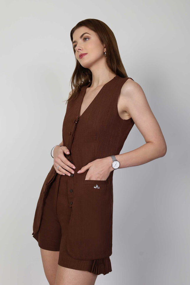 Muda Clothing | Tailored Shorts Regina brown