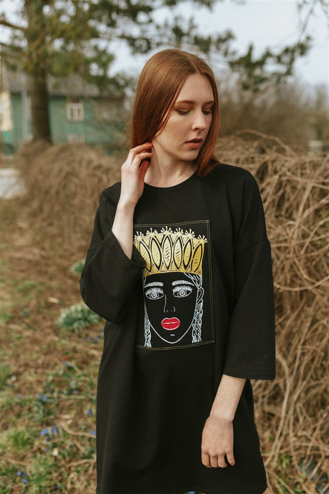 RADADA | Green Painting Sweatshirt Mini dress