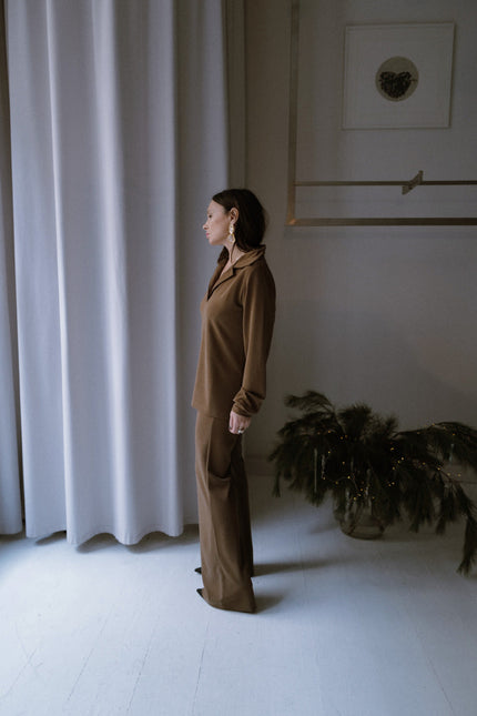 Suede-Touch Cupro Trousers (Back to stock)