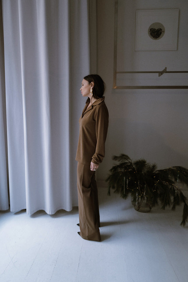 Suede-Touch Cupro Trousers (Back to stock)