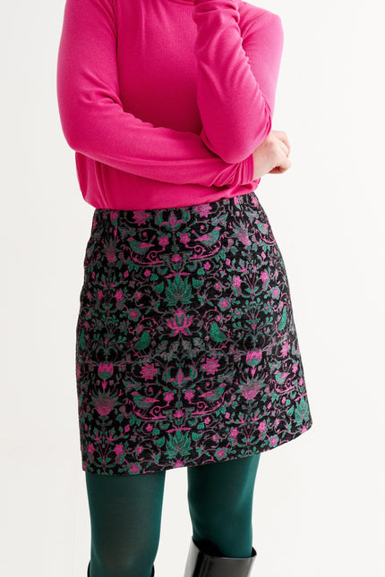 Louche London | Aubin Belle Plume Jacquard A-Line Mini Skirt