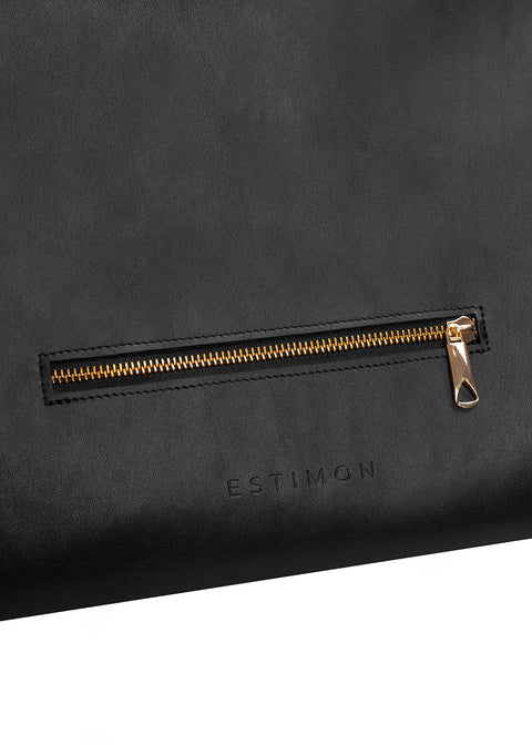Estimon | Briefcase laptop bag corn leather black