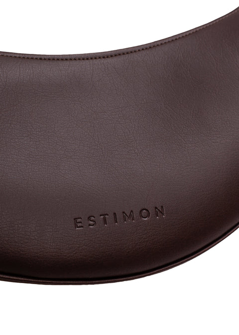 Estimon | Shoulder bag Mini Hobo corn leather chocolate
