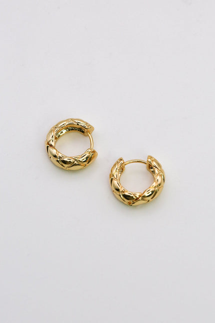Miss Cecilia | Quilted Huggie Hoop Earrings