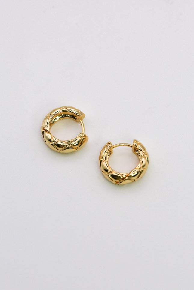 Miss Cecilia | Quilted Huggie Hoop Earrings