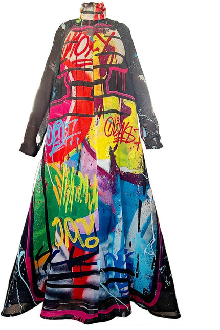 A-Line Maxi Dress - Street Art