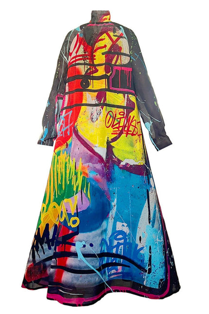 A-Line Maxi Dress - Street Art