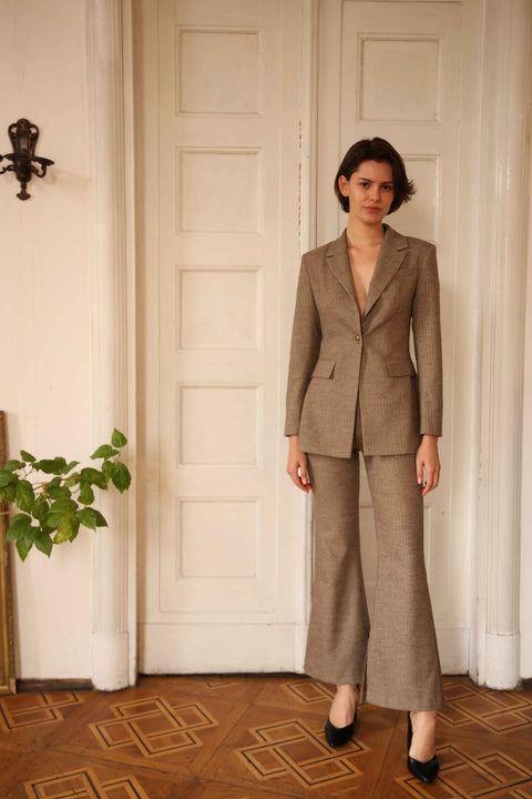 BÚDZIKO | LIMITED EDITION STRIPED WOOLEN FITTED BLAZER