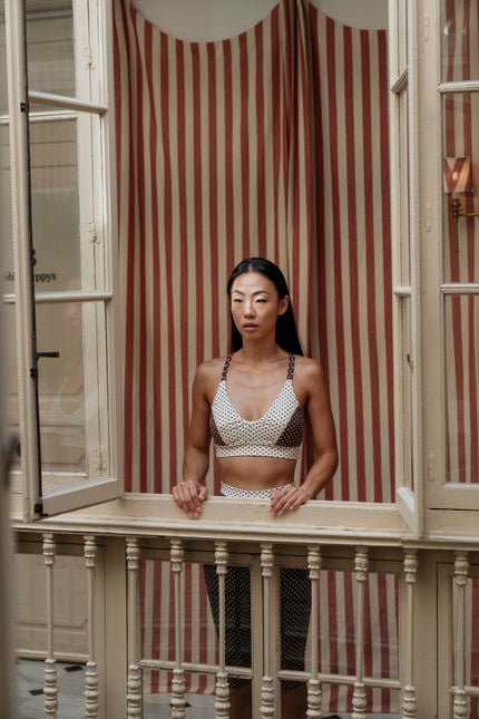 Befitnesslou | Capri CB Polkadot Brown&Off White