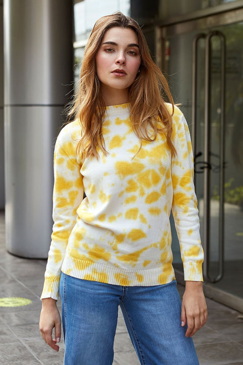 Natural Sweater - Yellow NORGÄTE alpaca knitwear sustainably made in Peru