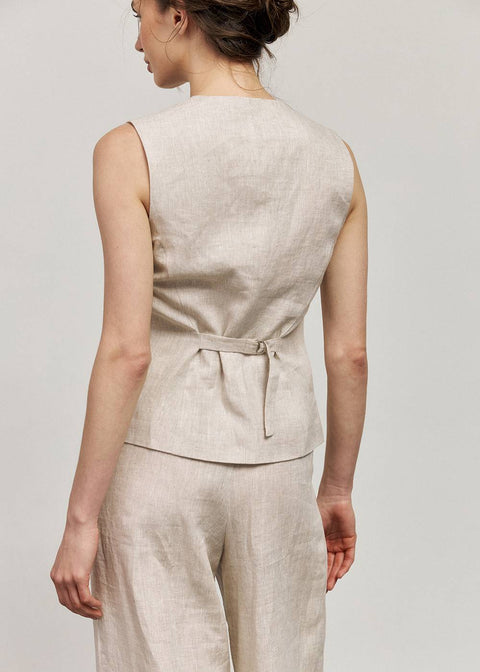 Kolosova | NATURAL COLOR LINEN VEST