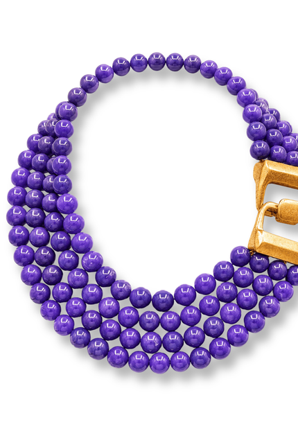Michael Nash Jewelry | Irena Four Strand Amethyst Resin Bead Nesting Necklace